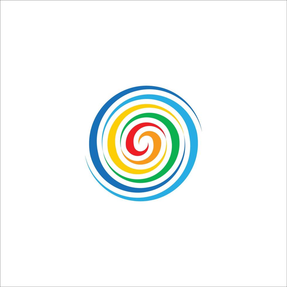 logo de méditation et de yoga avec sept couleurs d'énergie d'aura vecteur