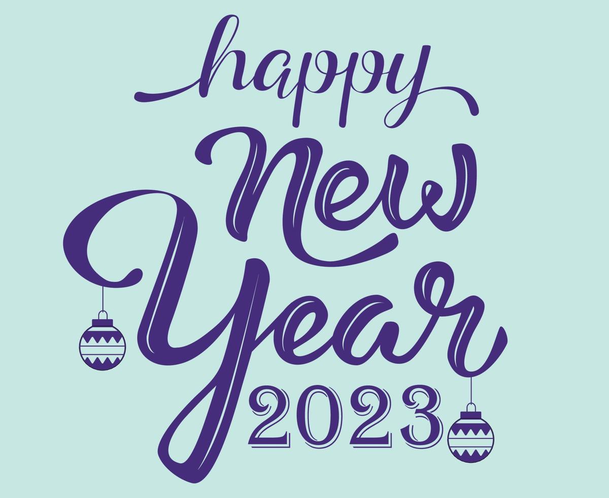 2023 bonne année vacances illustration vecteur abstrait violet avec fond cyan
