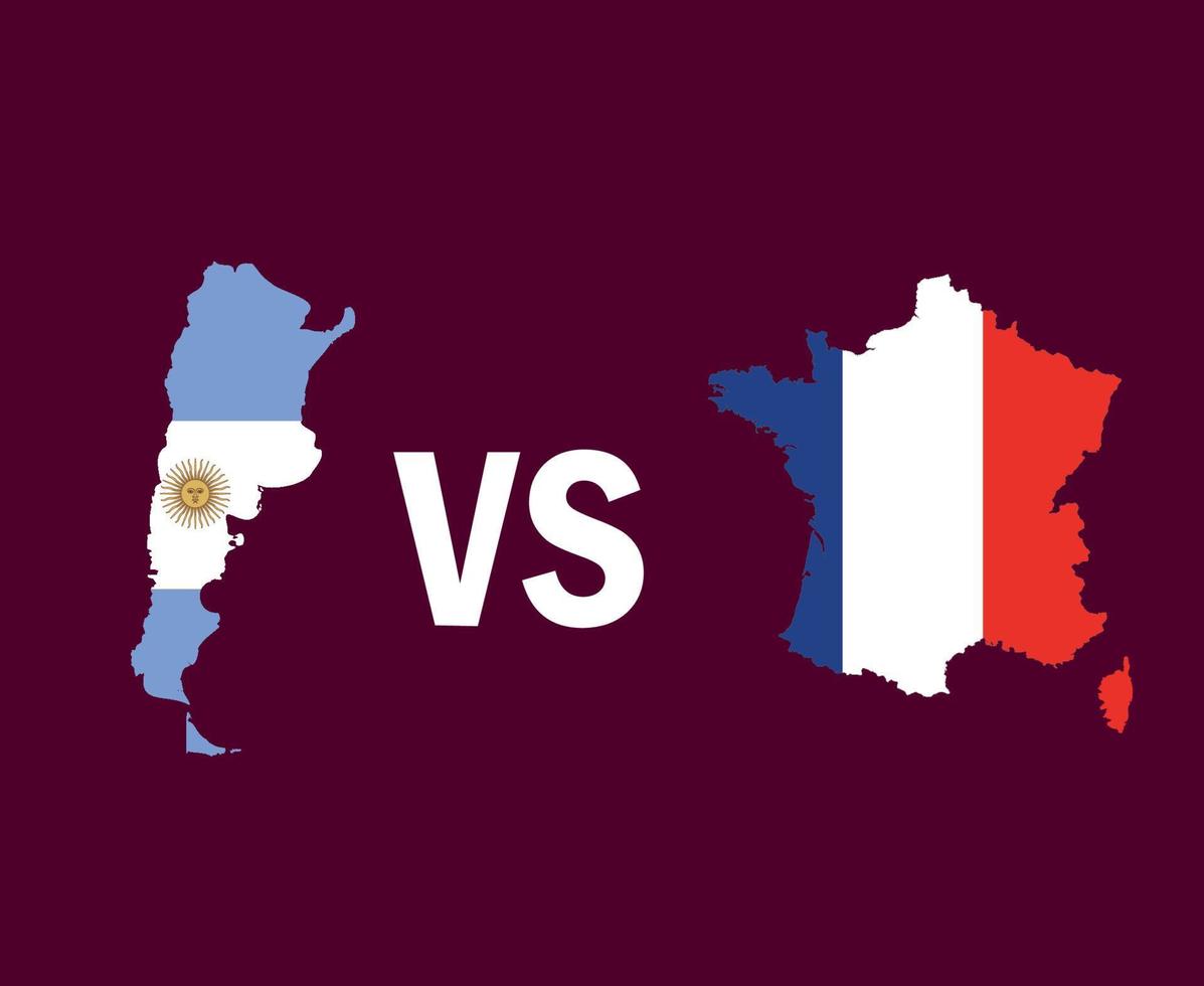 argentine et france carte drapeau symbole conception amérique latine et europe football final vecteur amérique latine et pays européens équipes de football illustration