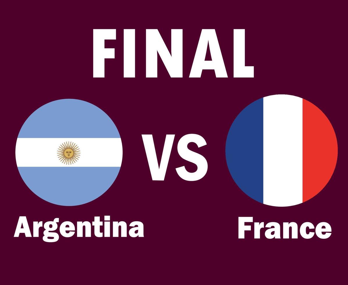 drapeau argentine et france avec noms conception finale de symbole de football amérique latine et europe vecteur pays latino-américains et européens illustration des équipes de football