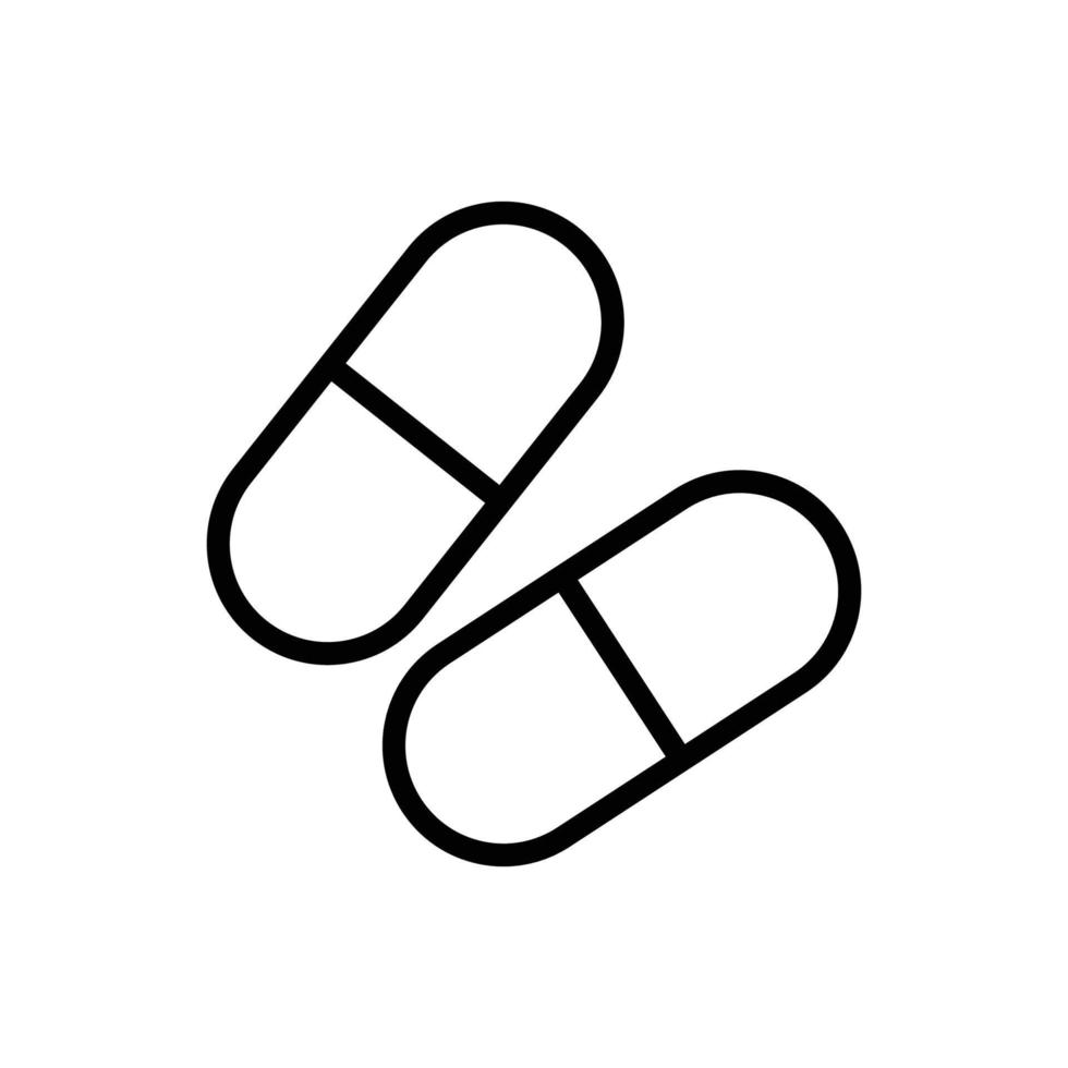 comprimés pilules icône illustration. style d'icône de ligne. icône liée aux soins de santé et à la médecine. conception vectorielle simple modifiable. pixel parfait à 64 x 64 vecteur