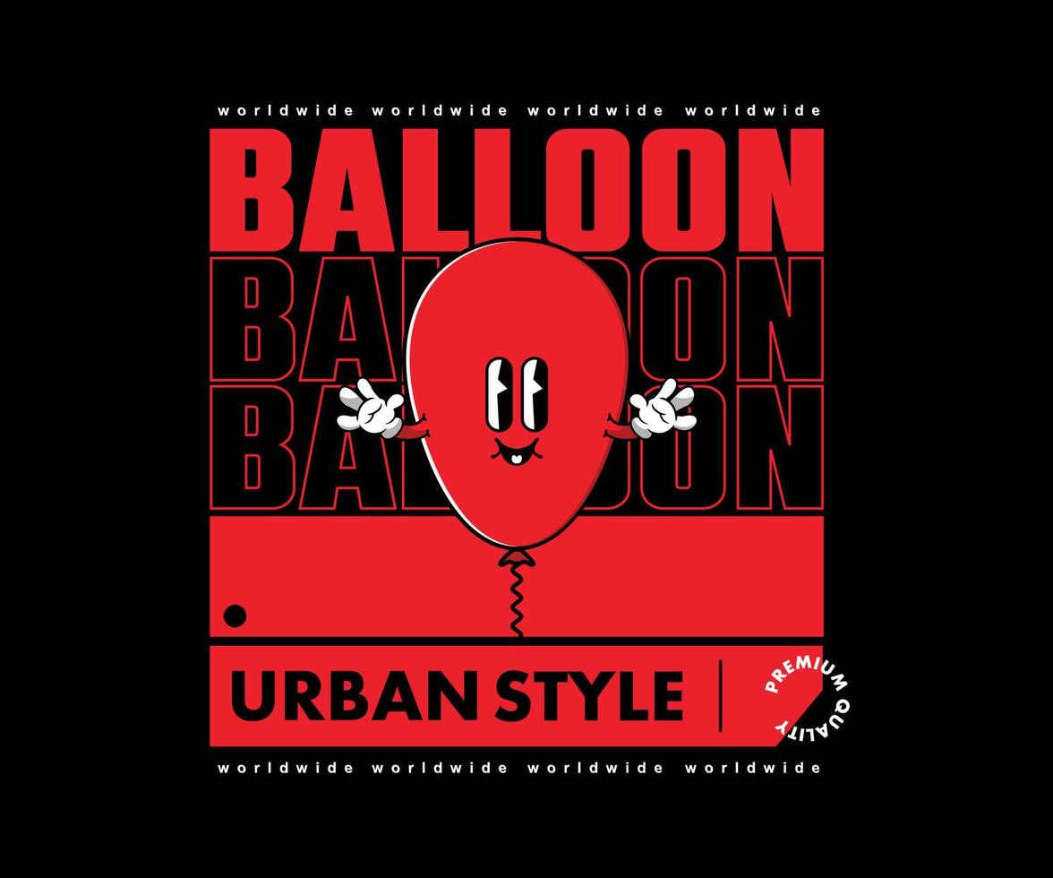personnage de dessin animé illustration futuriste de conception graphique de ballon pour t shirt streetwear et style urbain vecteur