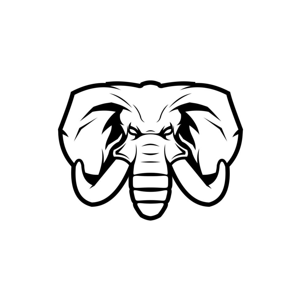 illustration de tête d'éléphant de vecteur