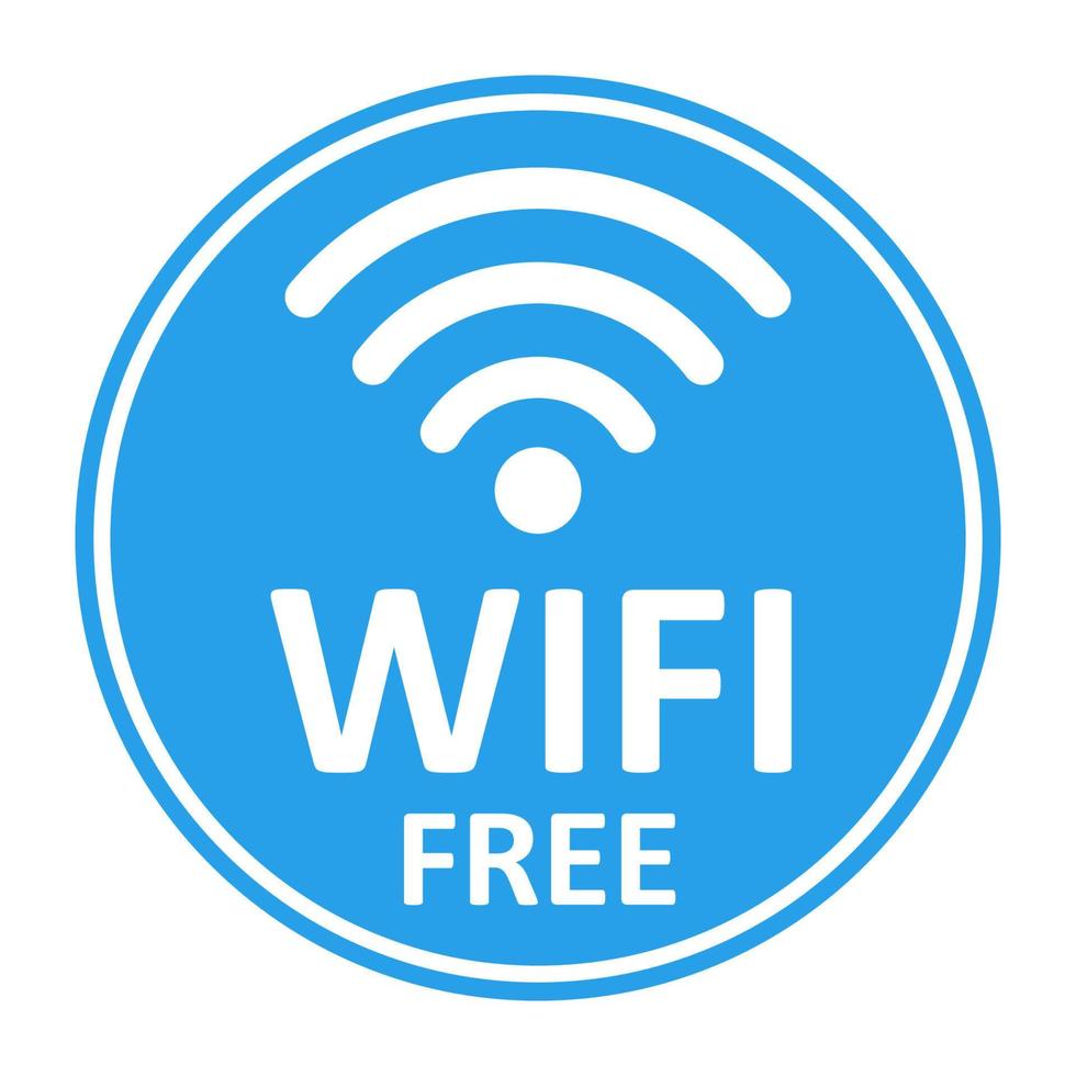 wifi free zone bleu couleur autocollants sans fil conception icône connexion hotspot zone vecteur