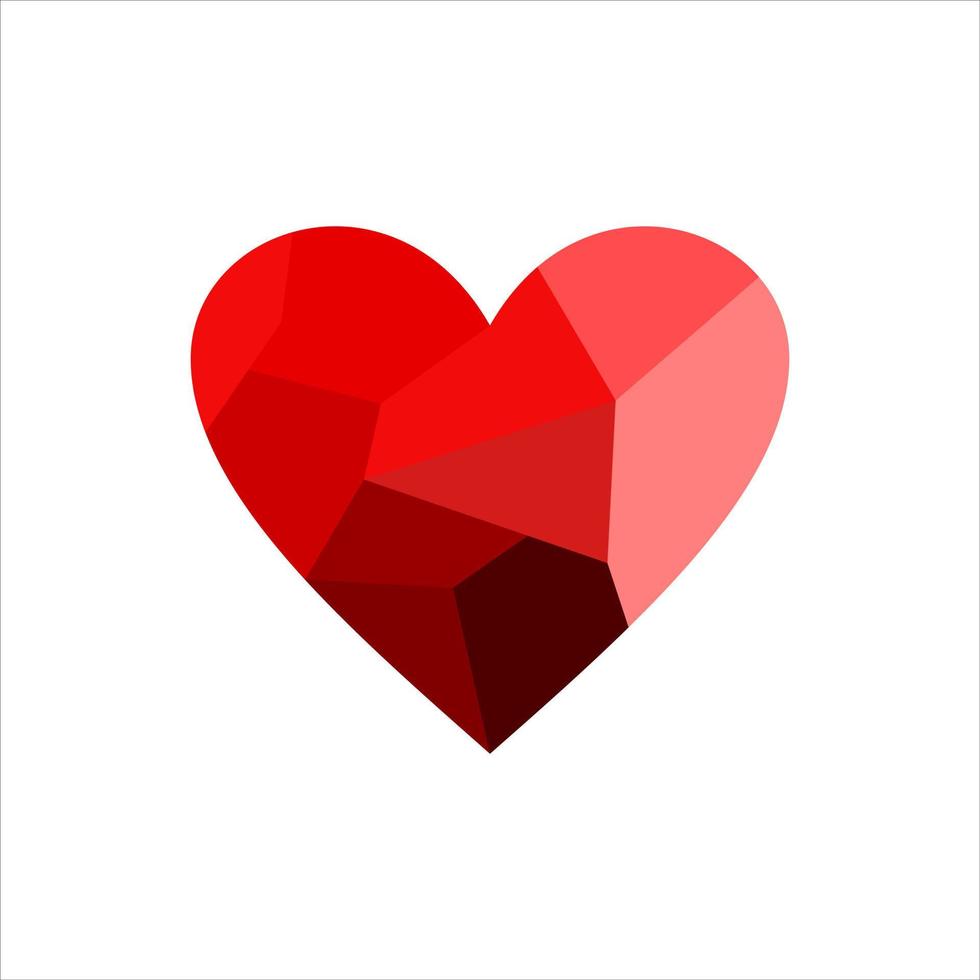 le symbole et la chaleur de l'amour vecteur de logo de couleur rouge polychrome