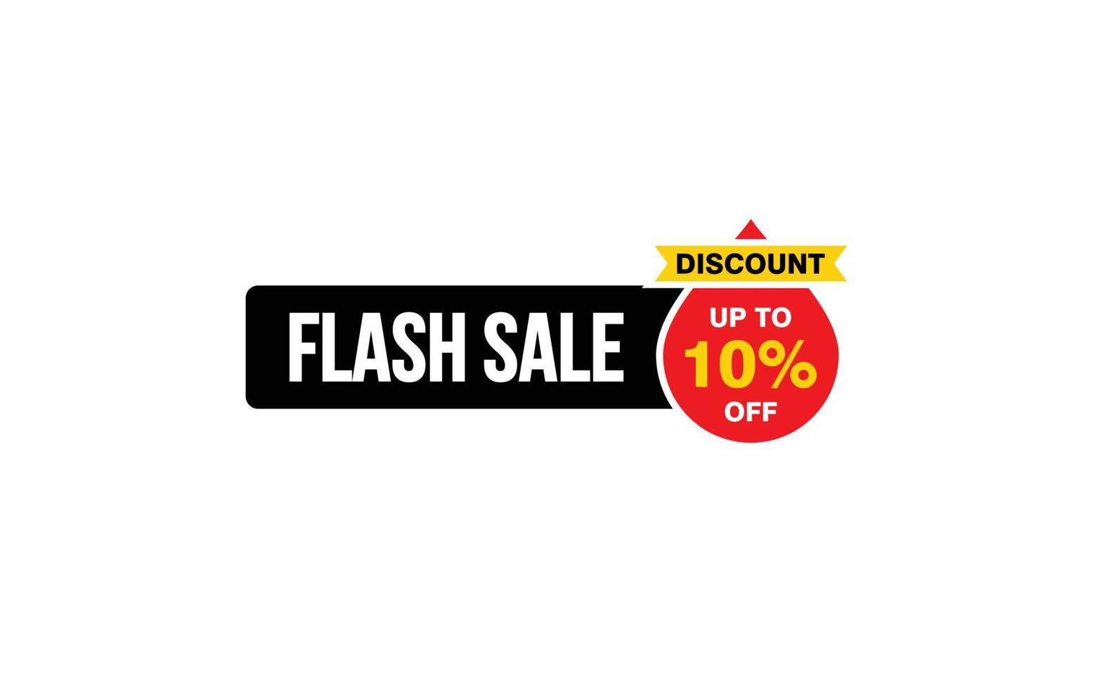 Offre de vente flash de 10 %, dédouanement, mise en page de bannière de promotion avec style d'autocollant. vecteur