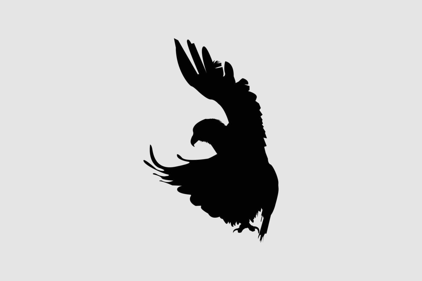 logo aigle, une icône d'aigle volant vers le haut. ombre d'un aigle, une forme noire vecteur