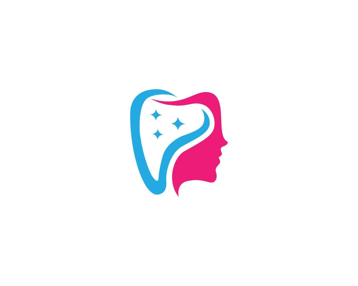 conception simple de logo oral et facial avec le concept de vecteur de symbole de dents et de visage.