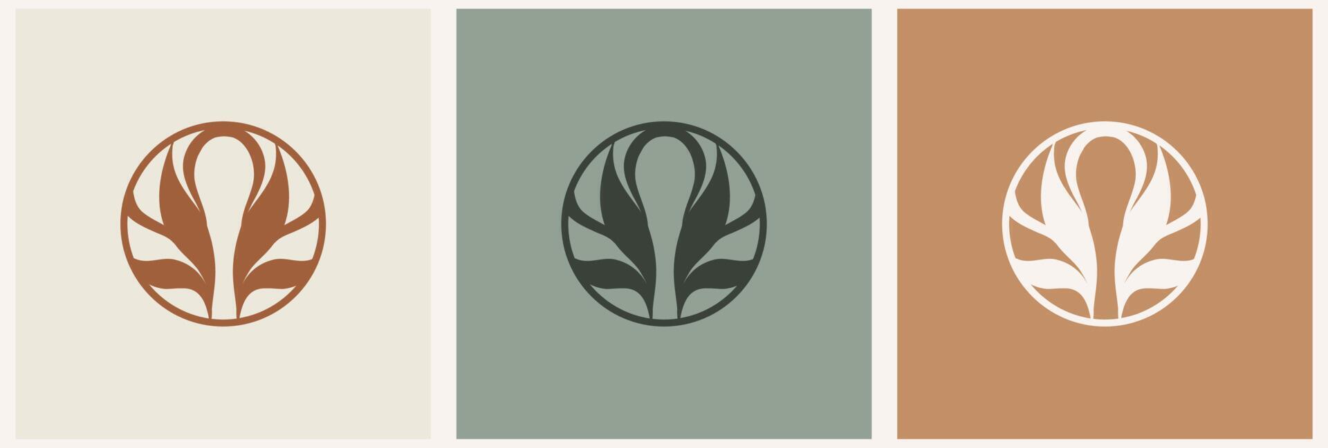 symboles de logo de modèle linéaire avec lotus sur fond nu vecteur