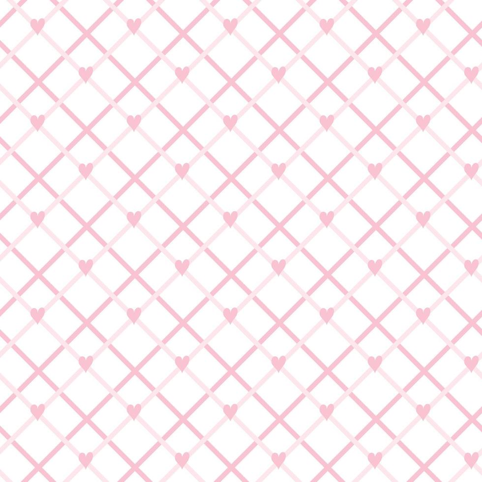 mignons motifs dessinés à la main sans soudure. motifs vectoriels modernes et élégants avec des lignes et des coeurs roses. impression rose répétitive amusante pour enfants vecteur