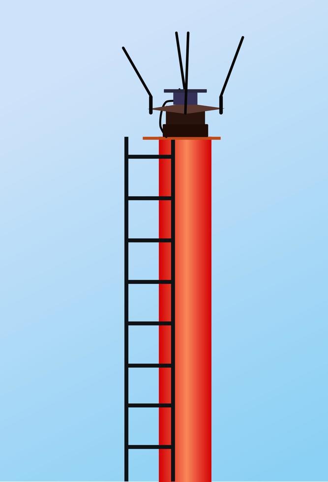 tour de télécommunication, illustration vectorielle de la tour de télécommunication, hauteur et danger, industrie électrique et des télécommunications vecteur