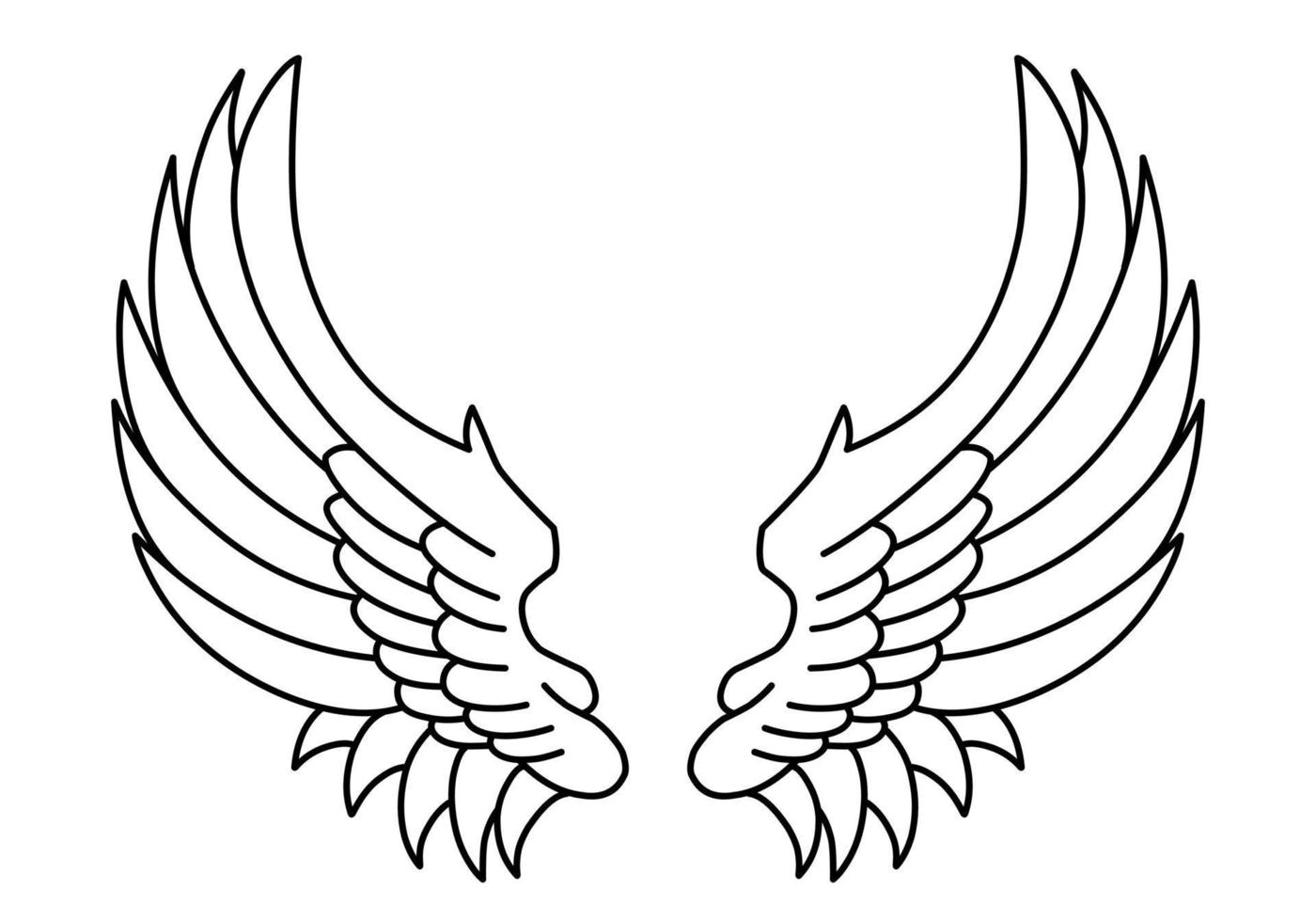 illustration de tatouage d'ailes d'ange tribal vecteur