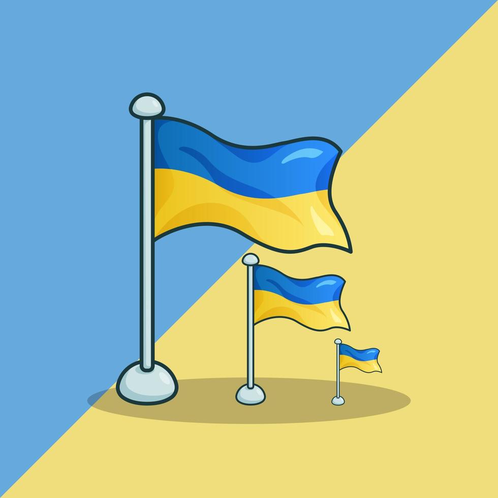 mignon adorable dessin animé ukraine drapeau national de la paix illustration pour autocollant icône mascotte et logo vecteur