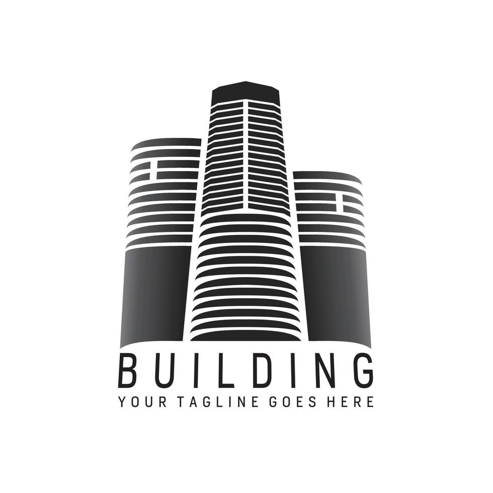 trois gratte-ciel bâtiment ville image graphique icône logo design abstrait concept vecteur stock. peut être utilisé comme symbole lié à la propriété ou au groupe