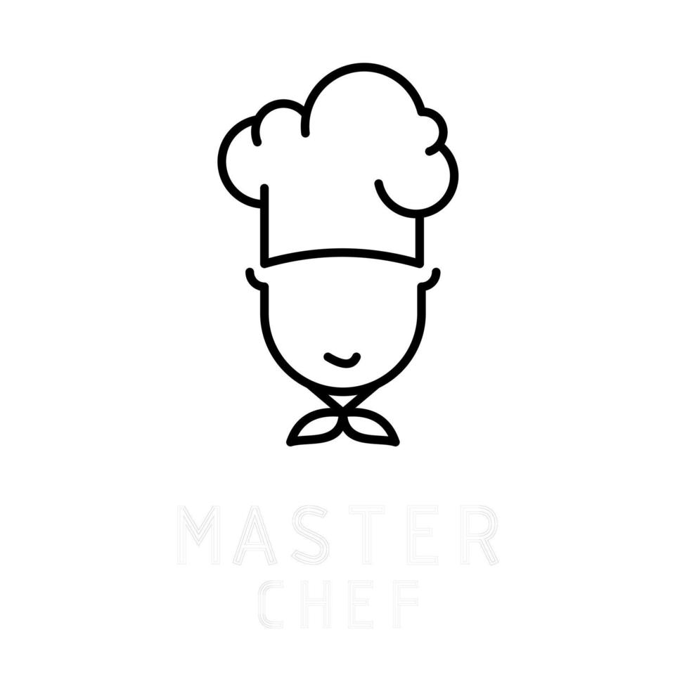 chef simple et drôle dans l'image d'art en ligne icône graphique création de logo concept abstrait vecteur stock. peut être utilisé comme symbole lié à la cuisine ou au caractère