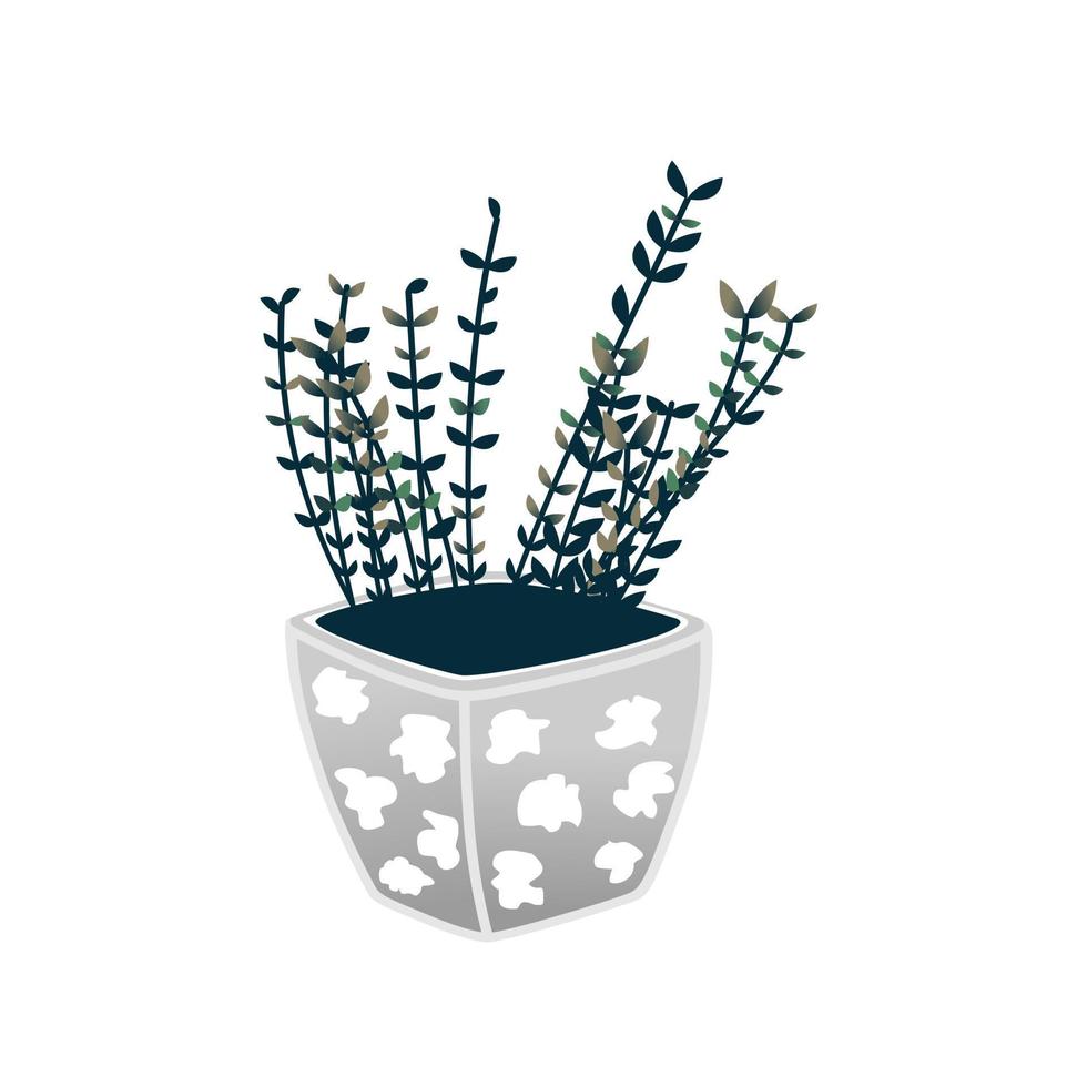 plante de botanique ornementale en pot image graphique icône logo design concept abstrait vecteur stock. peut être utilisé comme symbole lié à la nature ou à l'intérieur