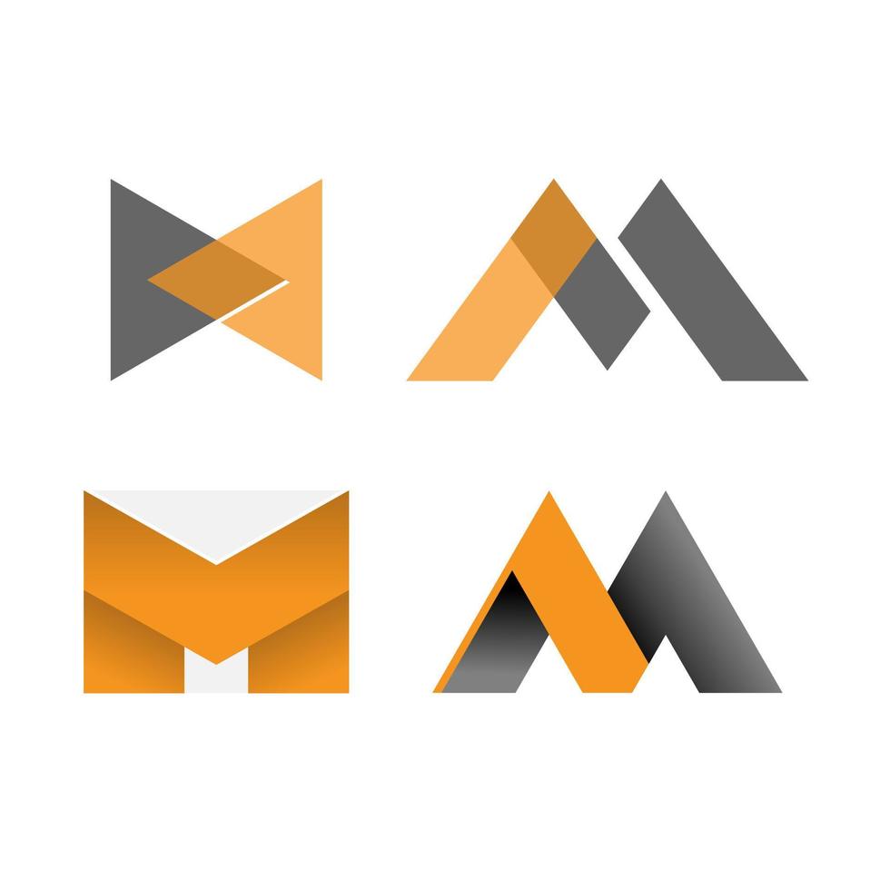 divers lettre ou mot m image de police graphique icône logo design abstrait concept vecteur stock. peut être utilisé comme symbole associé à l'initiale ou au monogramme
