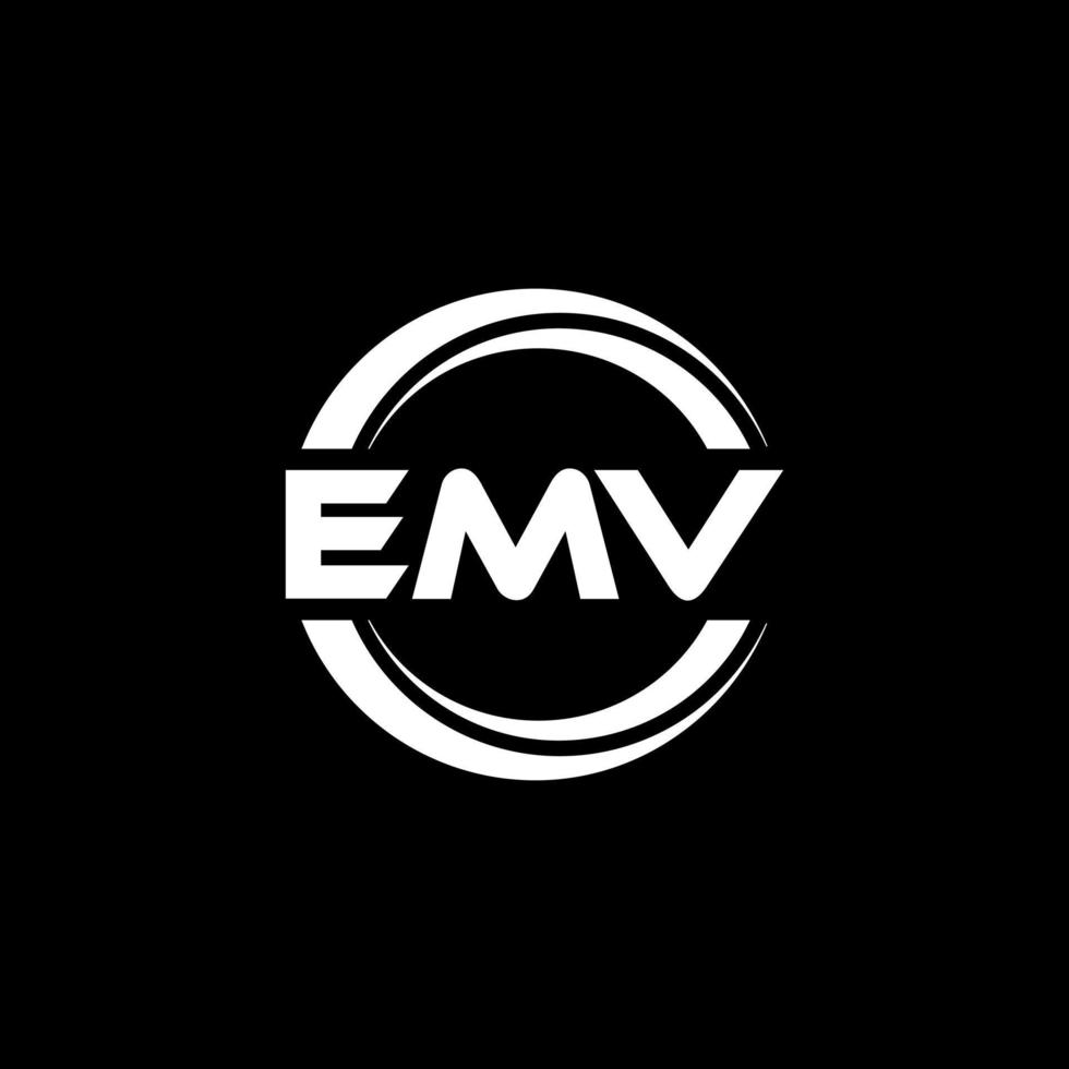 création de logo de lettre emv en illustration. logo vectoriel, dessins de calligraphie pour logo, affiche, invitation, etc. vecteur