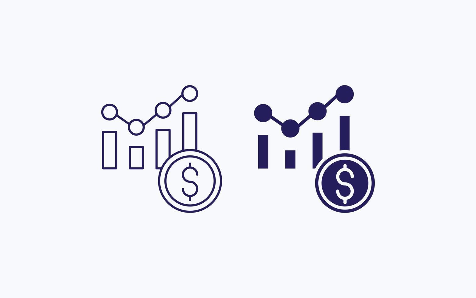 graphique d'analyse, icône d'illustration vectorielle de budget vecteur