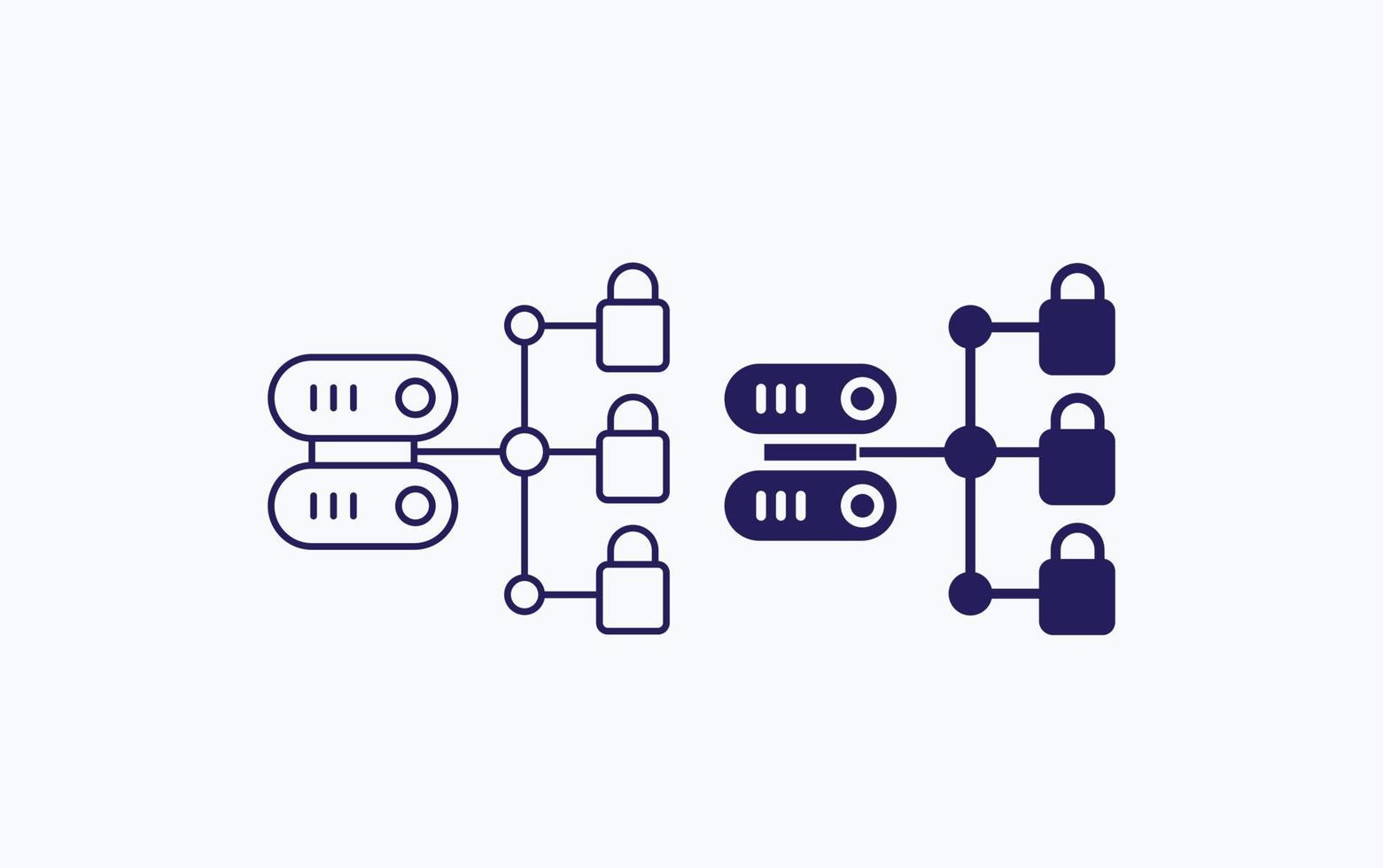 icône d'illustration de connexion de base de données vecteur