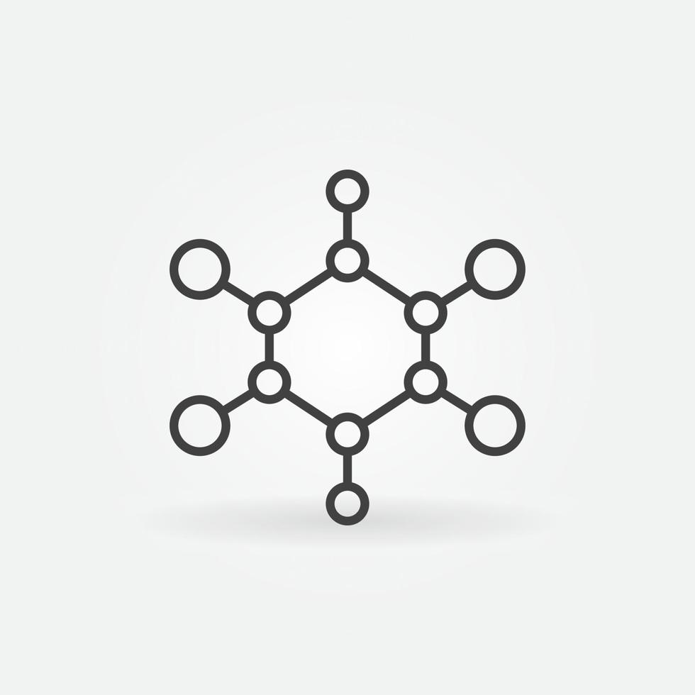 icône de contour de concept de chimie de vecteur de formule chimique simple