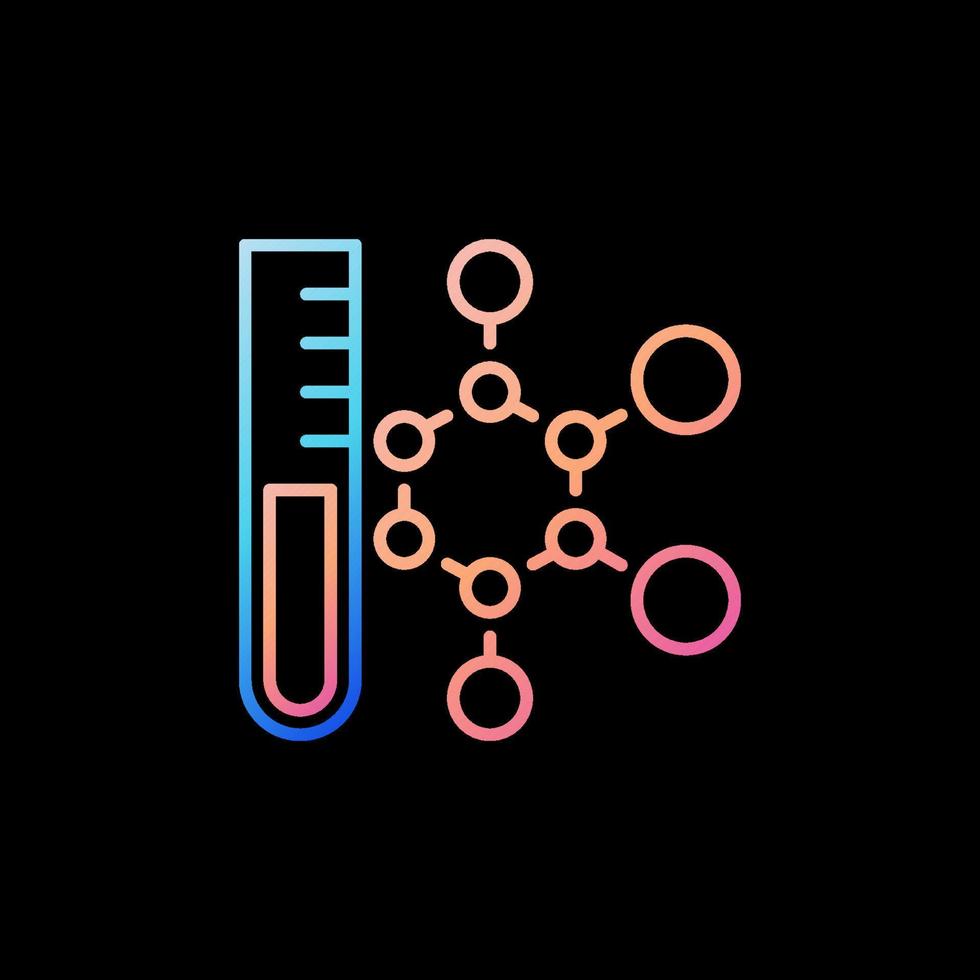 formule chimique avec icône colorée de ligne de chimie de vecteur de tube à essai