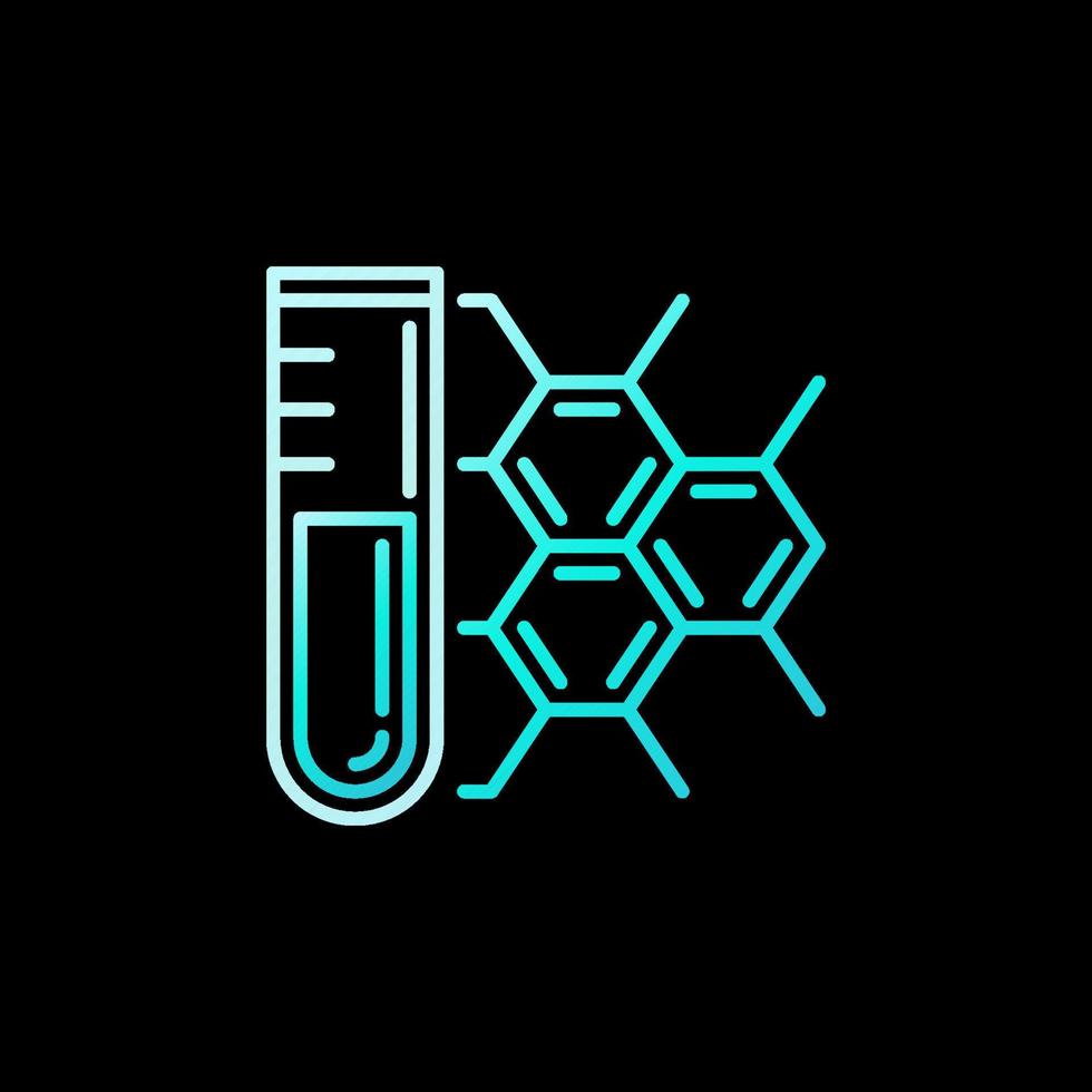 formule chimique et icône linéaire colorée de chimie de tube à essai vecteur