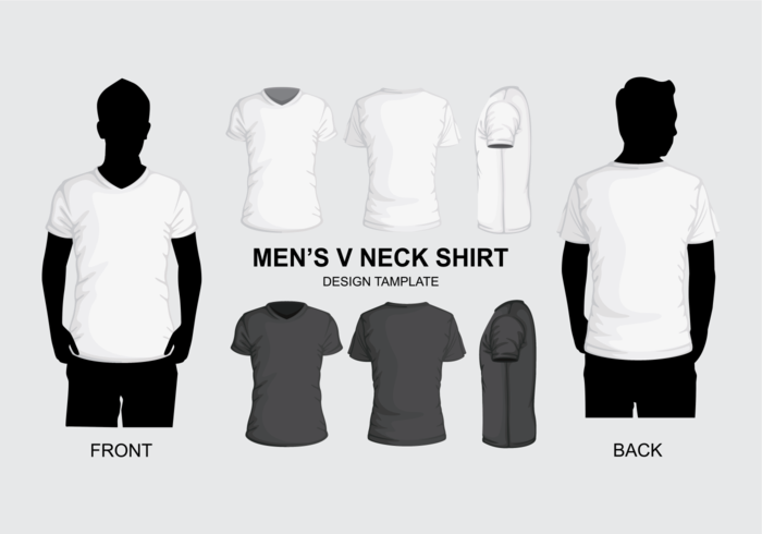 Modèle de chemise à encolure en V pour hommes vecteur