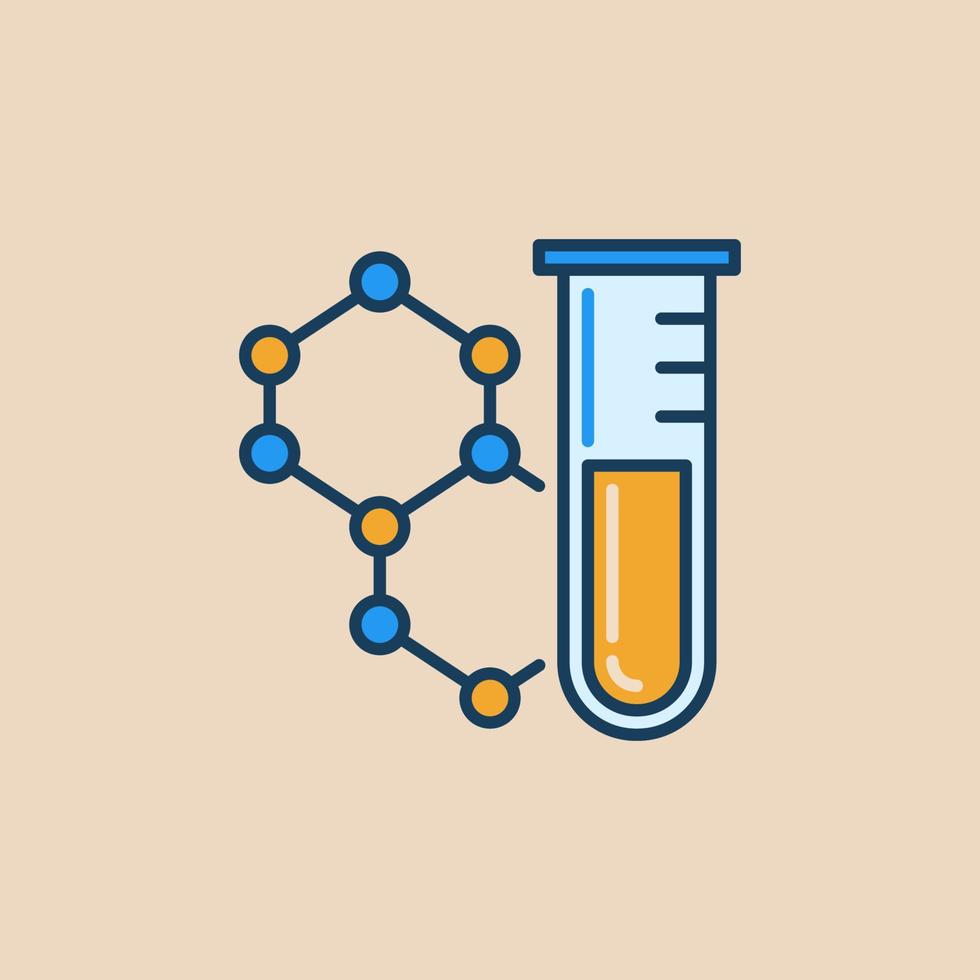 tube à essai et formule chimique vecteur chimie icône colorée