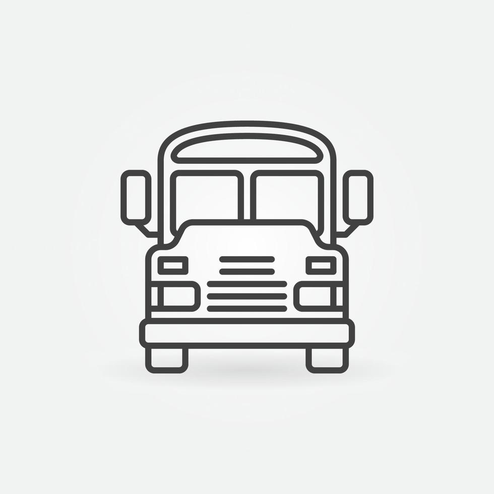 icône de ligne de bus scolaire. symbole de contour de vecteur d'autobus scolaire