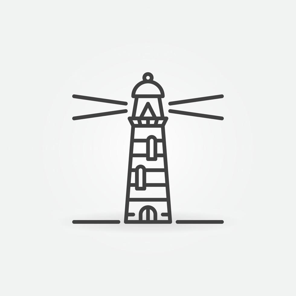 phare bâtiment vecteur concept fine ligne icône ou logo