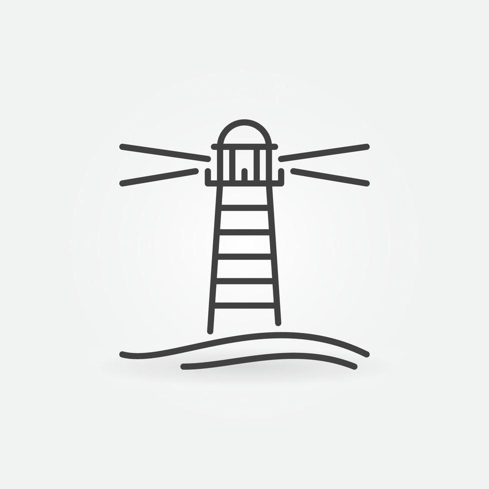 bâtiment de phare dans le concept de vecteur de mer icône minimale dans le style de contour