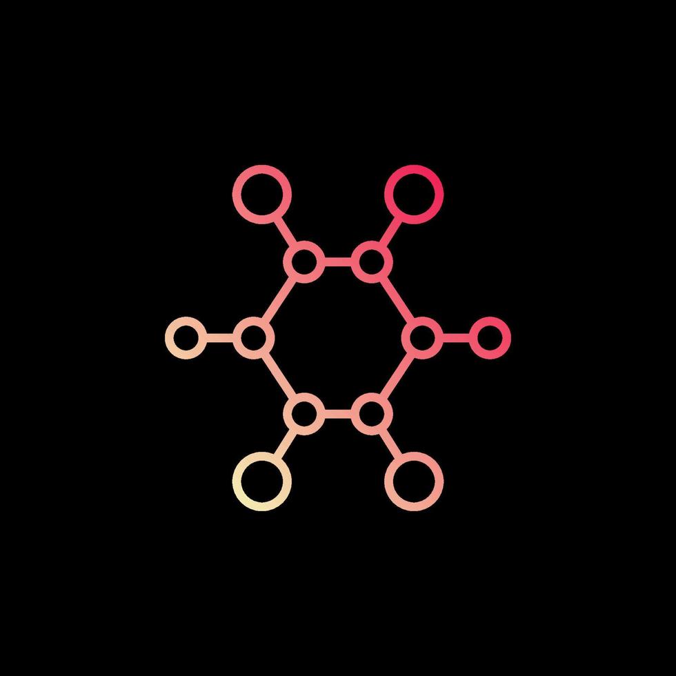 icône de ligne colorée de vecteur de formule chimique simple. symbole de la chimie