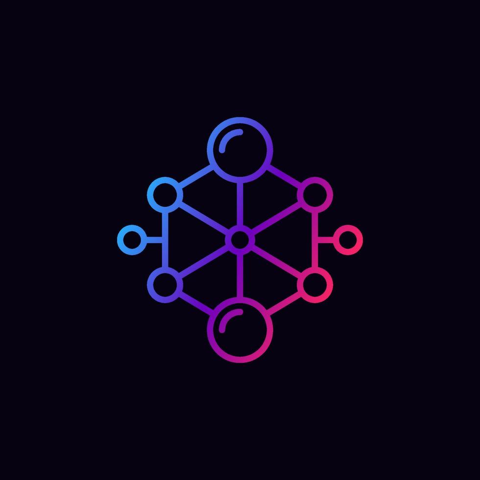 icône de ligne moderne de structure moléculaire. signe de formule chimique de vecteur