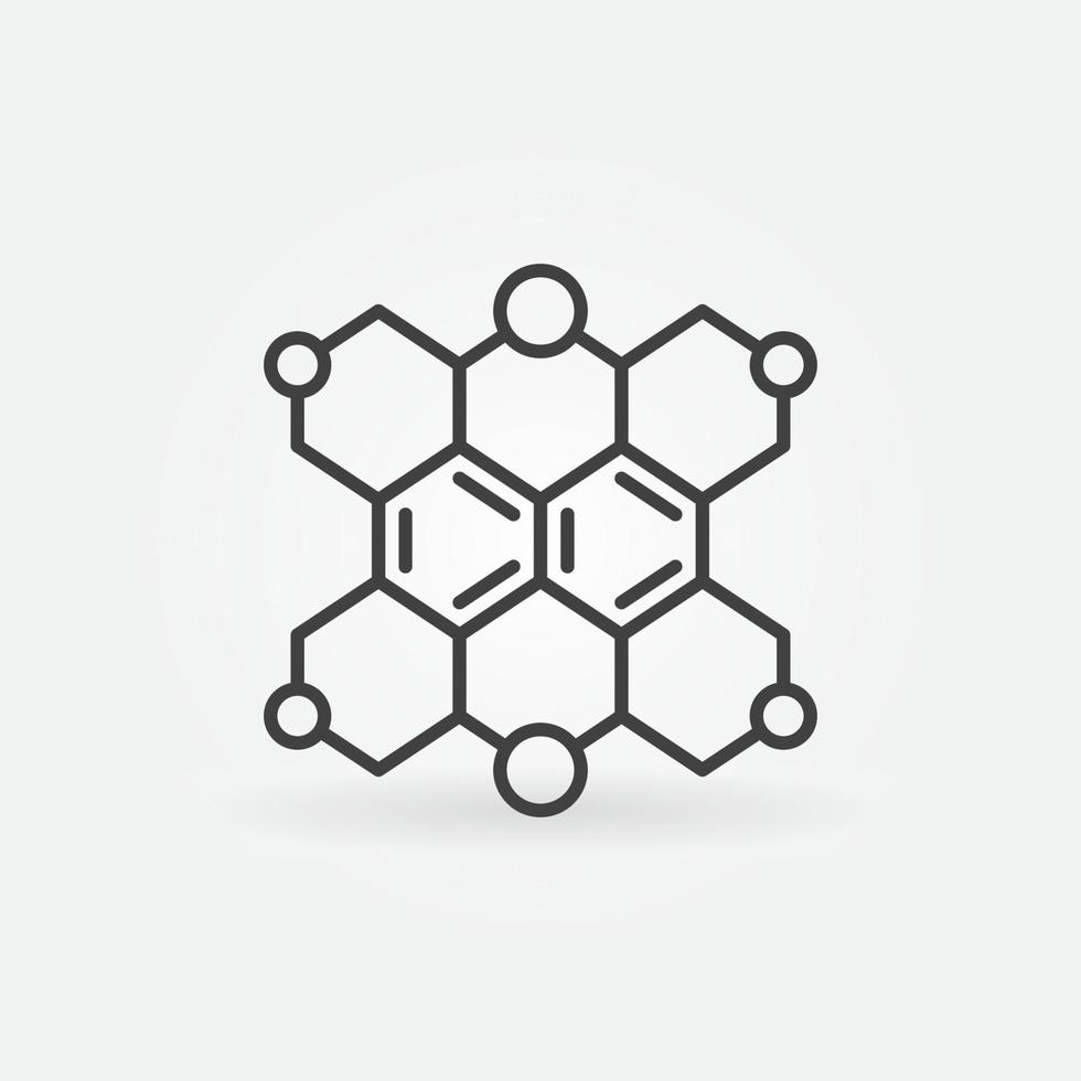 structure moléculaire hexagonale vecteur formule chimique icône de ligne abstraite