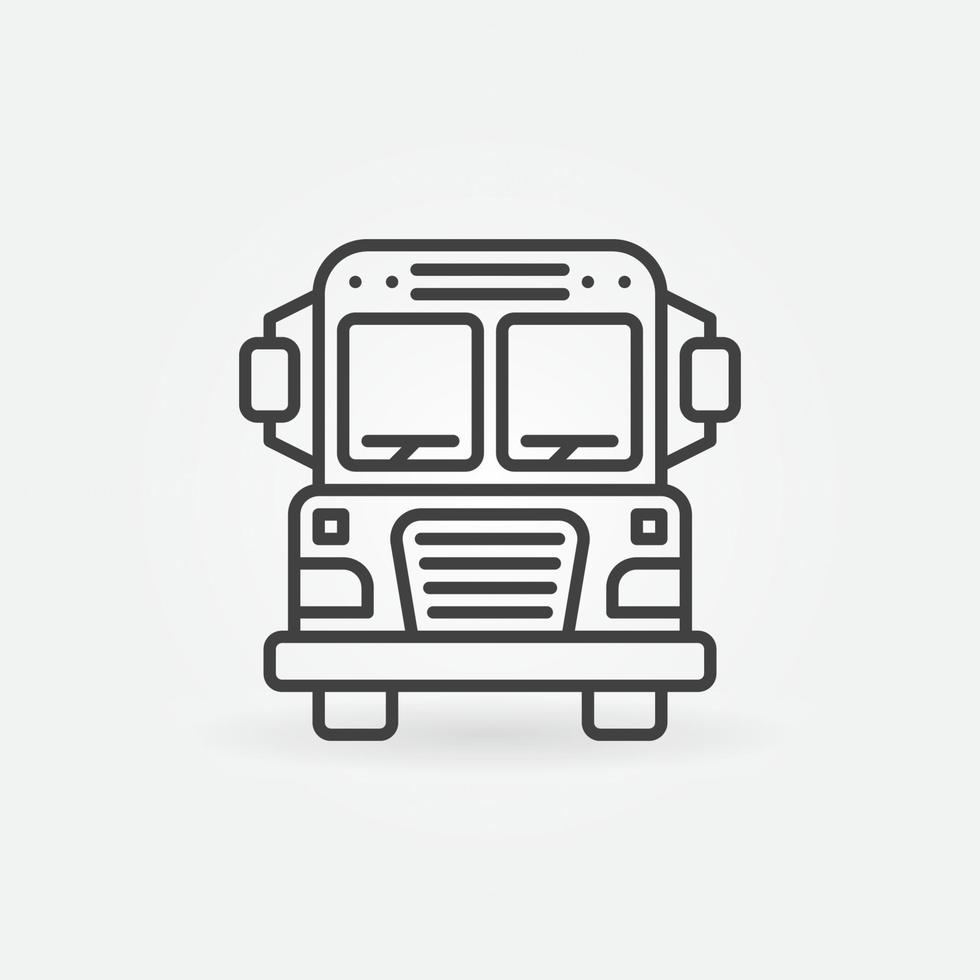 icône de contour de vecteur d'autobus scolaire. symbole de concept d'autobus scolaire