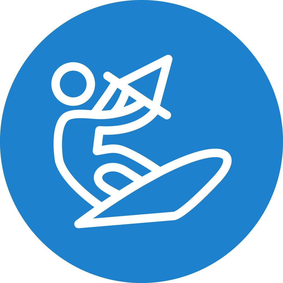 conception d'icône de vecteur de kitesurf