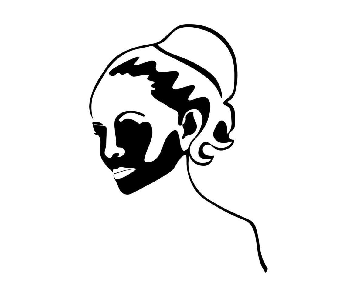 logo noir et blanc fille, femme vecteur