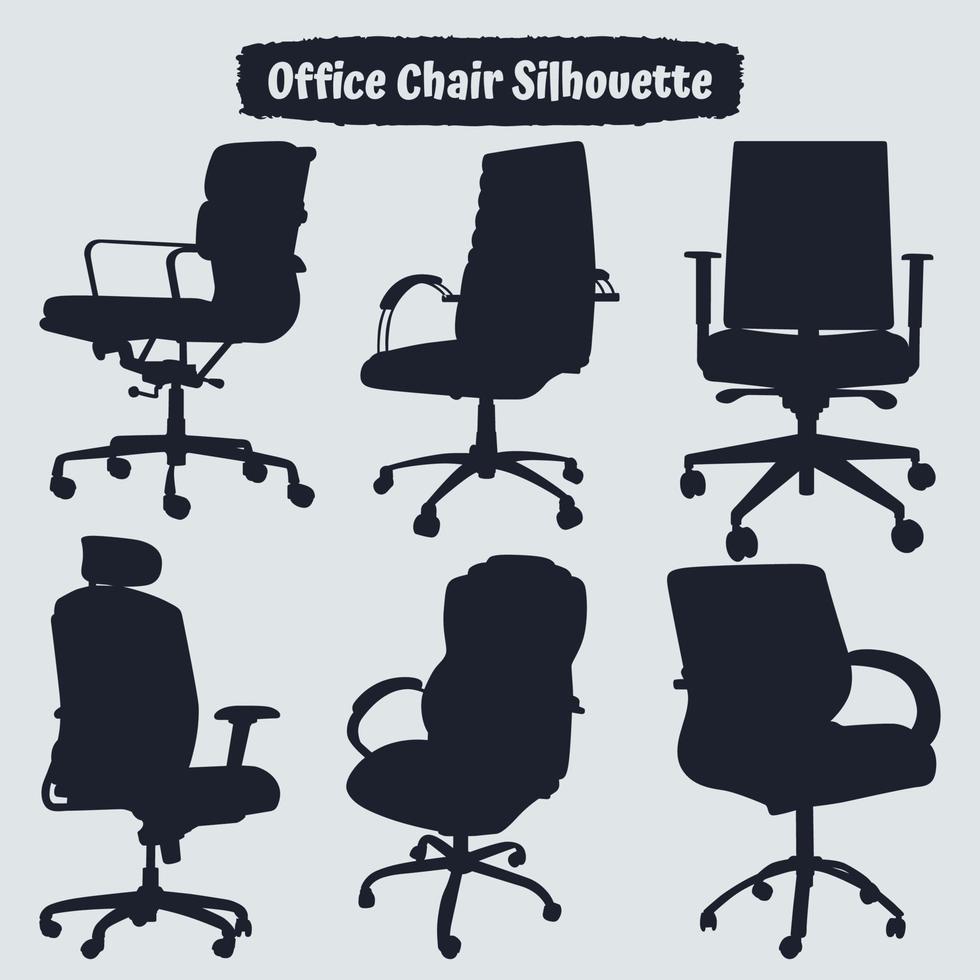 collection de vecteur de silhouettes de chaise de bureau