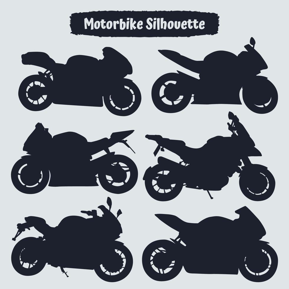 collection de vecteur de silhouettes de moto modernes