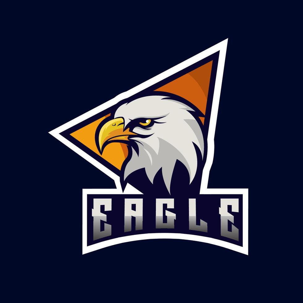 tête d'aigle mascotte logo vectoriel e sport gaming design, design d'insigne de sport d'équipe.