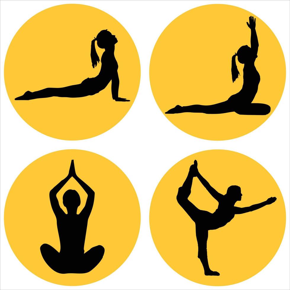 collection de postures de yoga vecteur