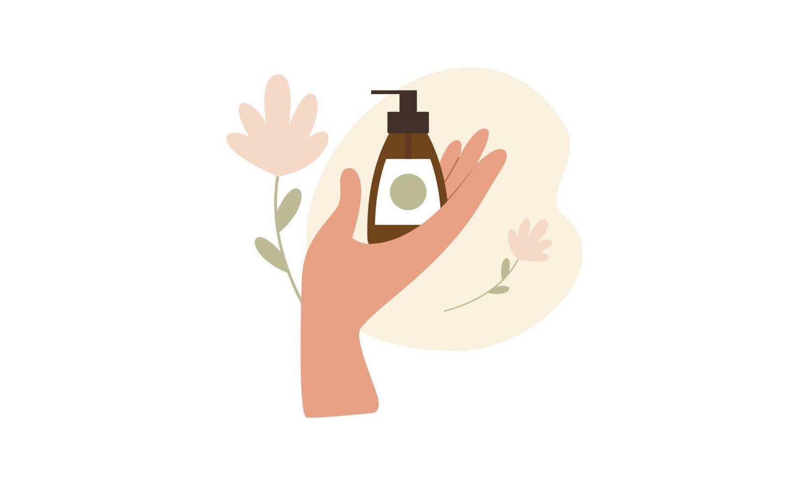 cosmétique naturelle à partir de plantes biologiques en vecteur féminin