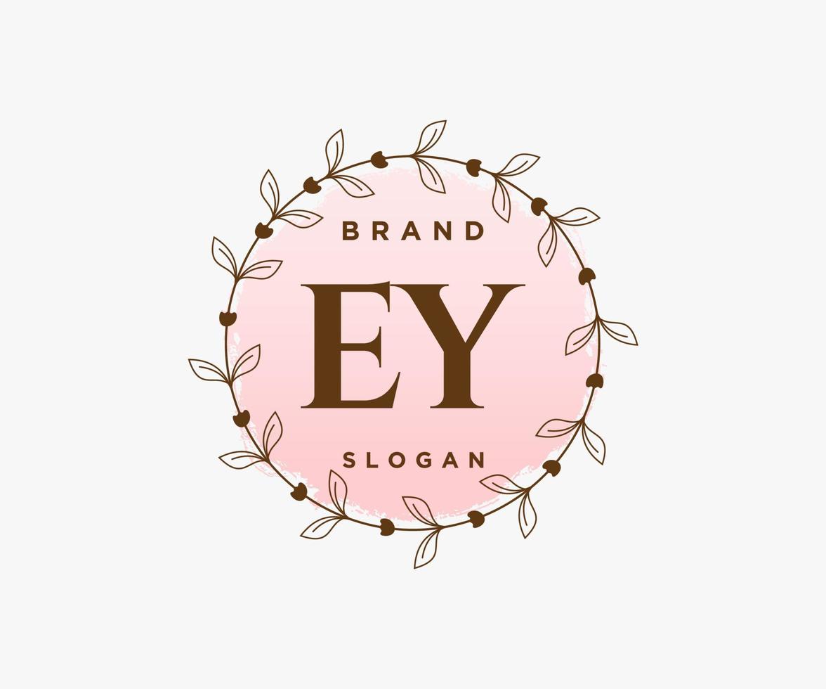 logo féminin ey initial. utilisable pour les logos nature, salon, spa, cosmétique et beauté. élément de modèle de conception de logo vectoriel plat.