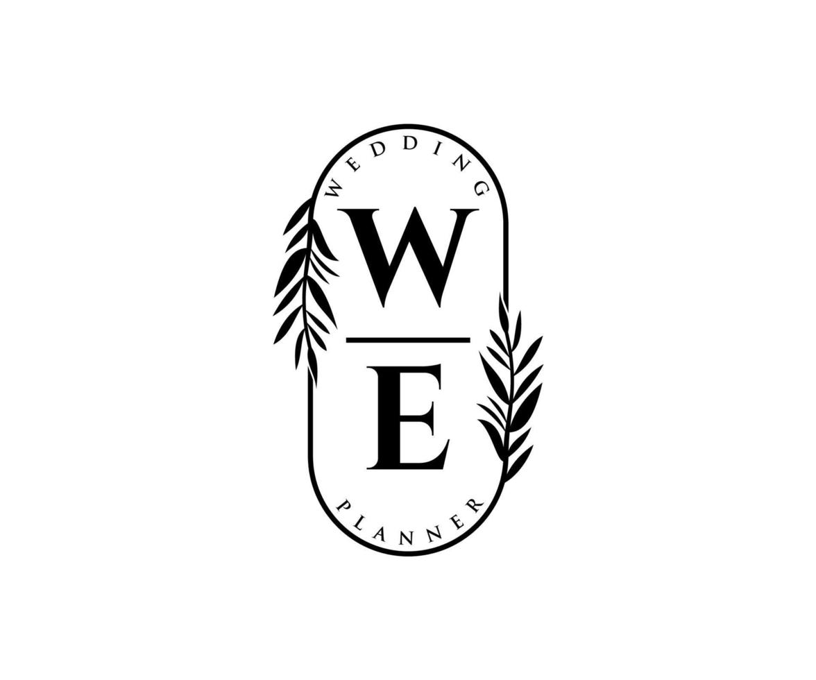 nous initialisons la collection de logos de monogramme de mariage de lettre, modèles minimalistes et floraux modernes dessinés à la main pour les cartes d'invitation, réservez la date, identité élégante pour restaurant, boutique, café en image vectorielle vecteur