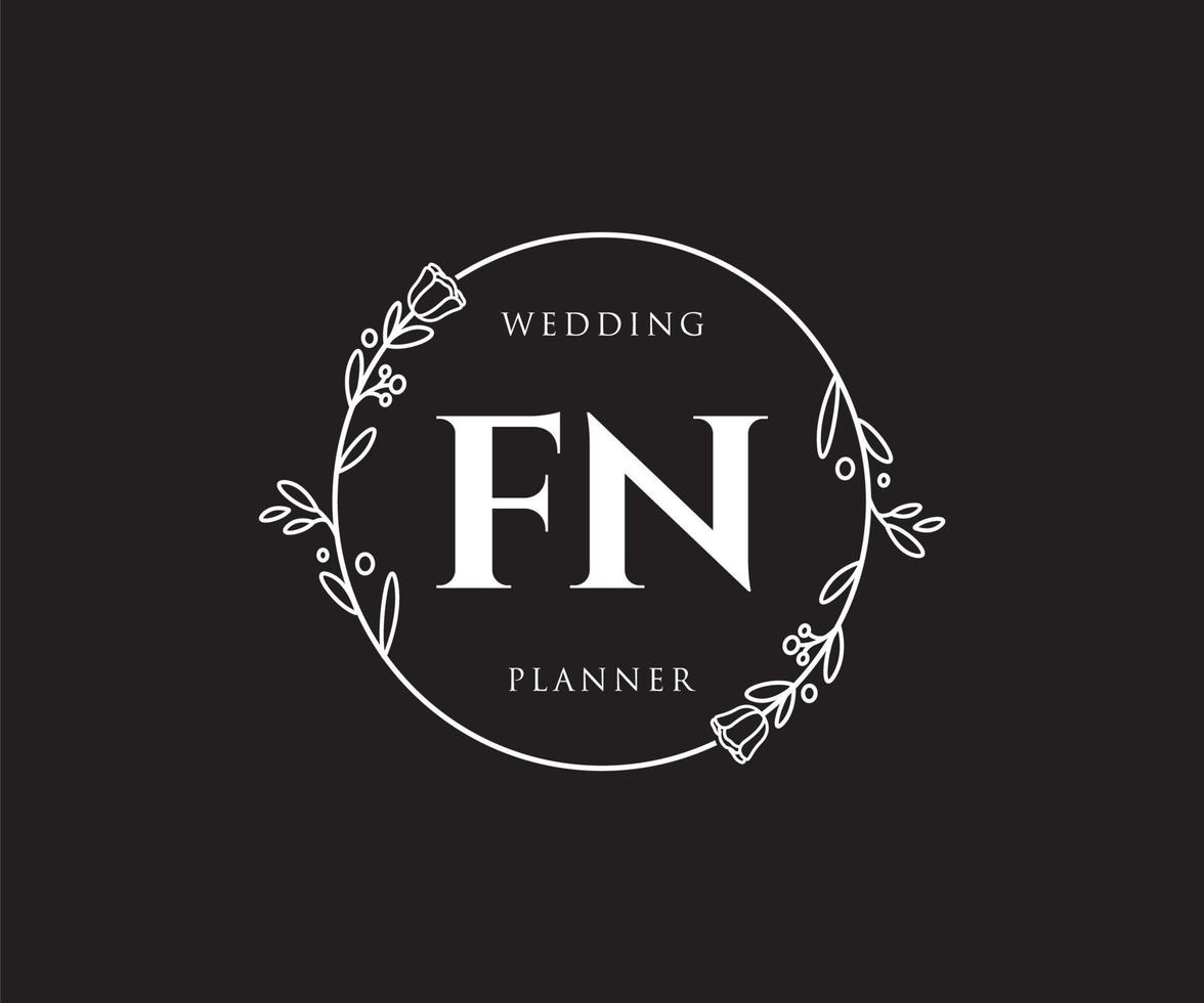 logo féminin fn initial. utilisable pour les logos nature, salon, spa, cosmétique et beauté. élément de modèle de conception de logo vectoriel plat.
