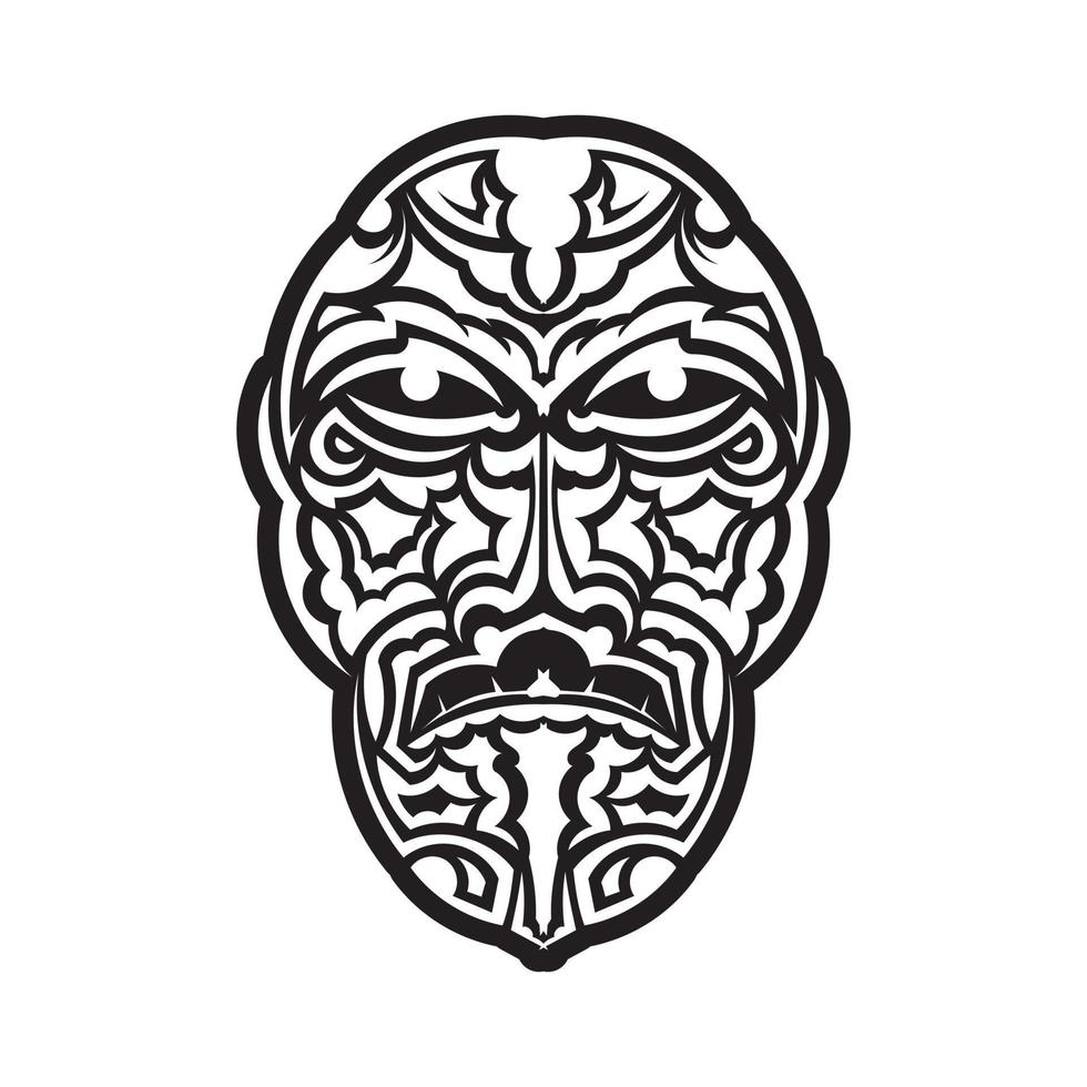 illustration ornée de motifs. crâne de tatouage tribal. vecteur