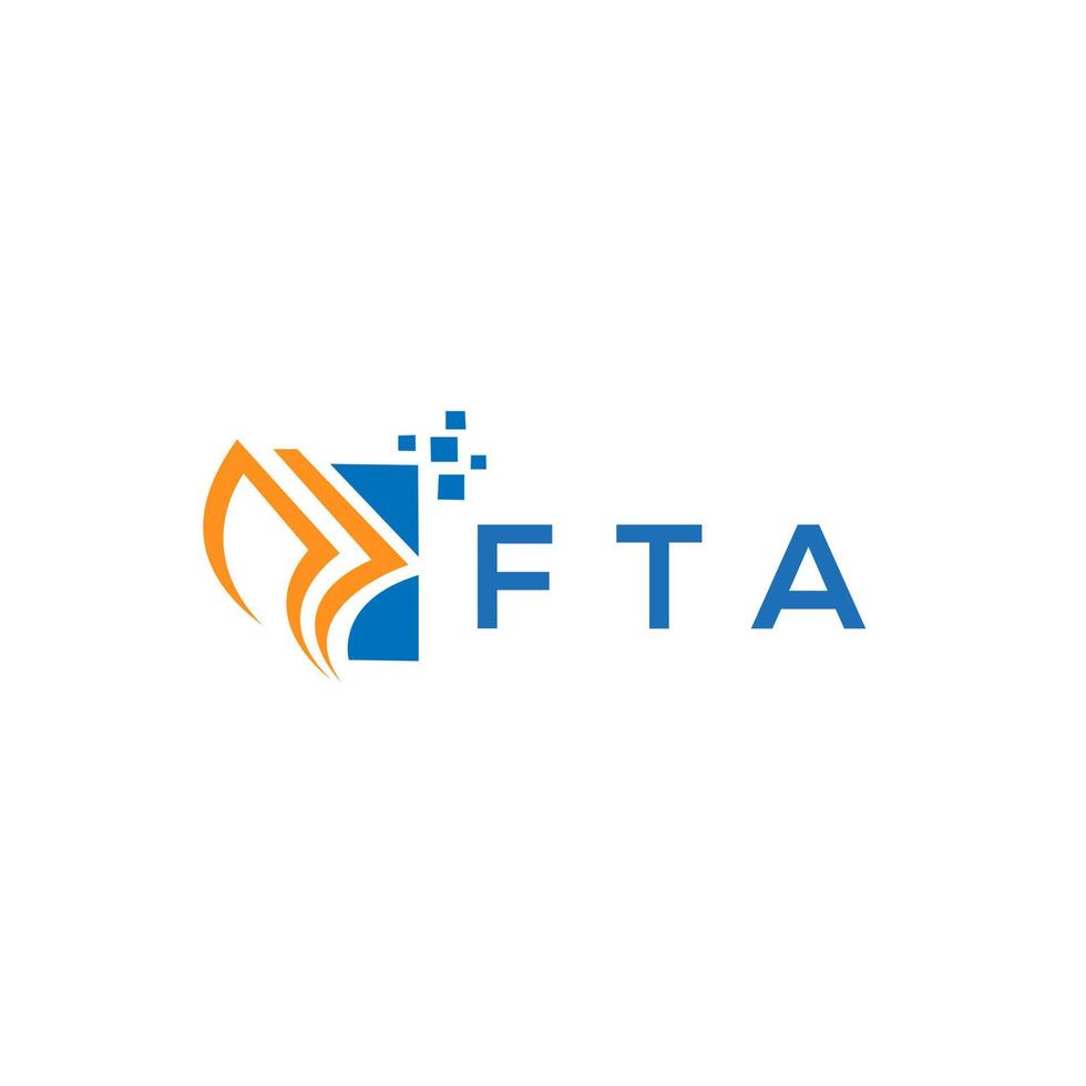 création de logo de comptabilité de réparation de crédit fta sur fond blanc. fta initiales créatives croissance graphique lettre logo concept. création de logo de financement d'entreprise fta. vecteur