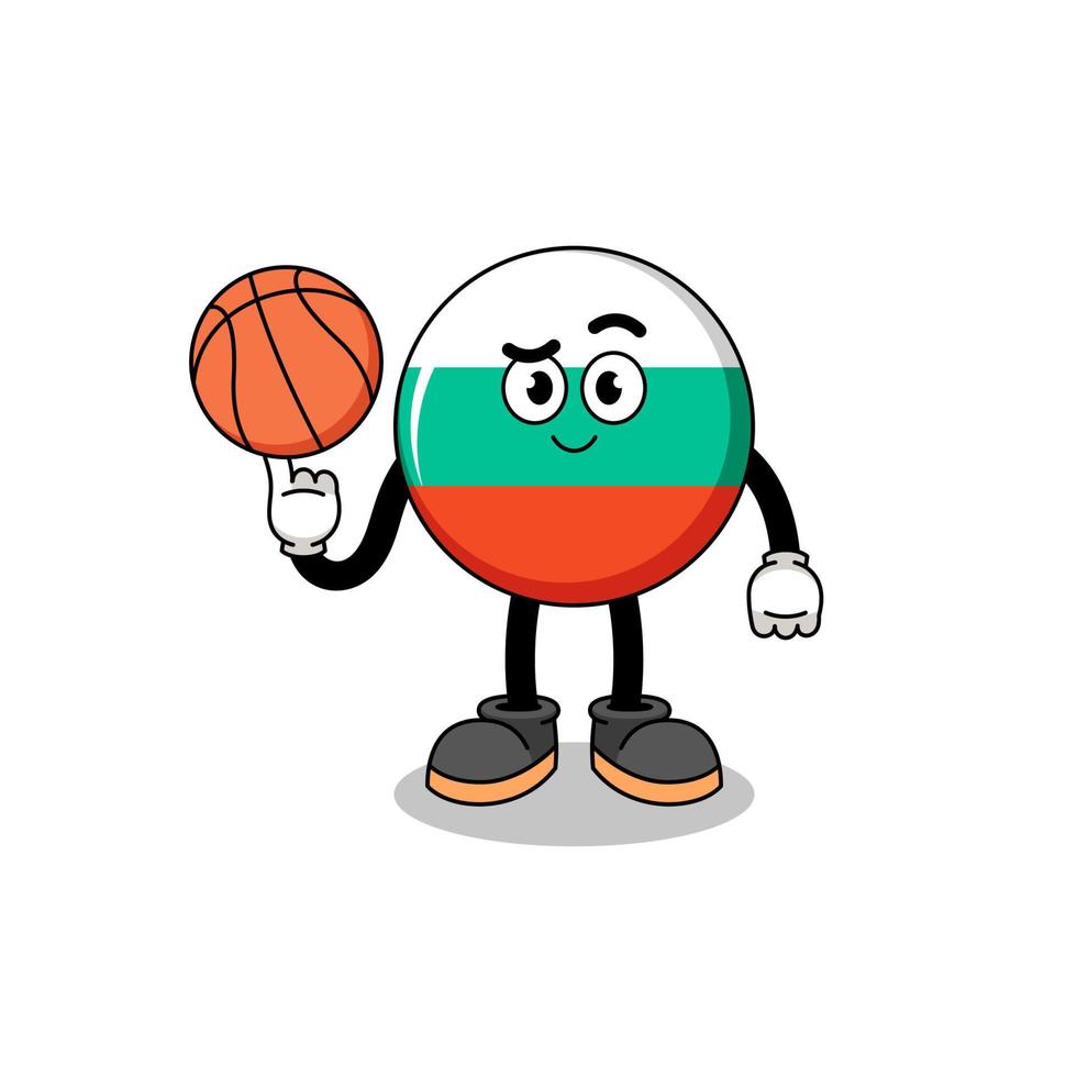 illustration du drapeau de la bulgarie en tant que joueur de basket vecteur