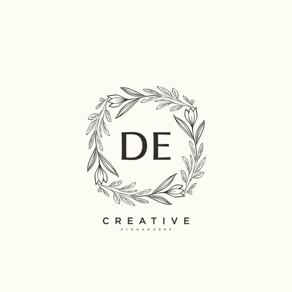 de beauté vector art logo initial, logo manuscrit de signature initiale, mariage, mode, bijoux, boutique, floral et botanique avec modèle créatif pour toute entreprise ou entreprise.